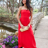 Sienna Strapless Maxi Dress - Red