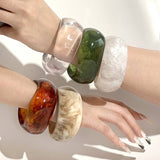 Wide Acrylic Bangle - White