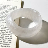 Wide Acrylic Bangle - White