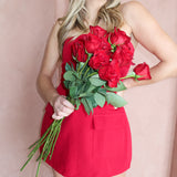 Strut In Style Romper- Cherry