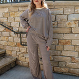 Easy Days Striped Top- Mocha