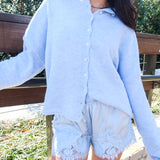 Lace Daydream Mini Shorts - Light Blue