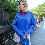 Oversized Piper Pullover Sweater - Royal Blue