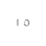 Demi-Fine Silver Crystal Huggies: Silver
