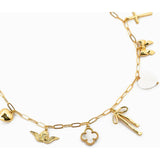 Chunky Bow Multi Gold Charm Necklace