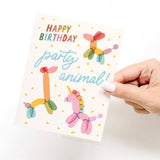 Happy Birthday Party Animal Balloons Greeting Card