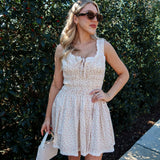 Daisy Eyelet Mini Dress - Pink