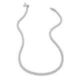 18K Gold Round Brilliant Tennis Necklace: Silver