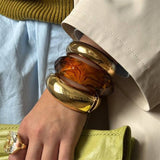 Textured Acrylic Bangle - Green