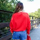 Oversized Piper Pullover Sweater - Tomato