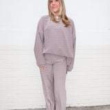 Easy Days Striped Lounge Pant- Mocha