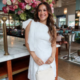 Blanc Bow One-Shoulder Dress