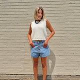 Scalloped Sweater Tank - Ivory