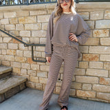 Easy Days Striped Top- Mocha