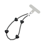 Phone Charm Wristlet - Black Heart