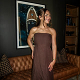 Sienna Strapless Maxi Dress - Espresso