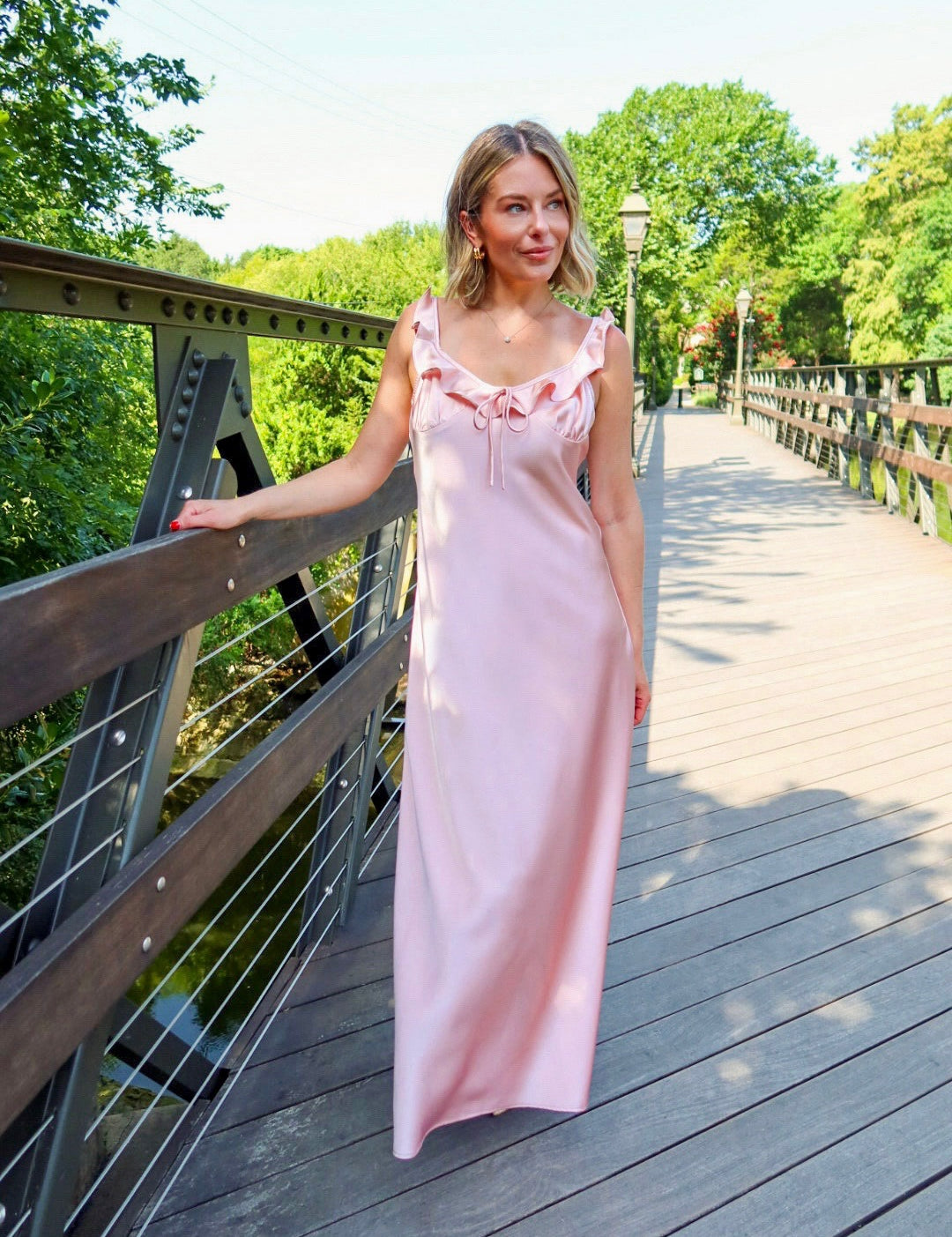 petal pink dress SEROYA Swan Maxi in Meet the Petal Petal Pink Midi Dress