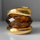 Shaped Acrylic Bangle - Gold