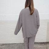 Easy Days Striped Lounge Pant- Mocha