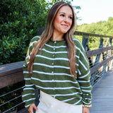 Piper Cardigan - Olive / Blue