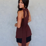 Cocoa Choker Neck Top