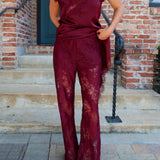 Moonlit Lace Set - Burgundy