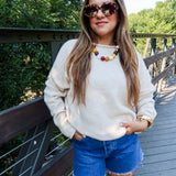 Oversized Piper Pullover Sweater - Natural