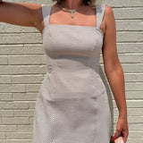 Checked Out Mini Dress - Brown