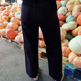 Scissor Cut Wide Leg Jean - Washed Black
