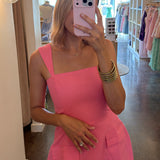 Double Take Linen Romper- Pink