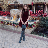 Velvet Skyline Mini Dress - Burgundy