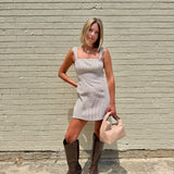 Checked Out Mini Dress - Brown
