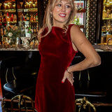 Velvet Skyline Mini Dress - Burgundy