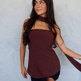 Cocoa Choker Neck Top