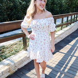 Bouquet Smocked Mini Dress