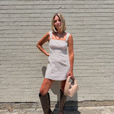 Checked Out Mini Dress - Brown