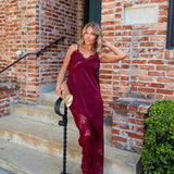 Moonlit Lace Set - Burgundy