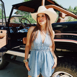 Lake Day Denim Romper