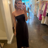 Sienna Strapless Maxi Dress - Espresso