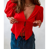 Scarlet Tie-Front Top