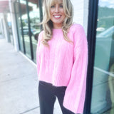 Pink Cable Knit Sweater