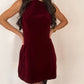 Carmine Velvet Mini Dress