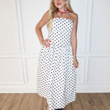 Spot On Strapless Midi Dress