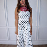 Spot On Strapless Midi Dress