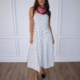 Spot On Strapless Midi Dress