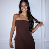 Strut In Style Romper- Brown