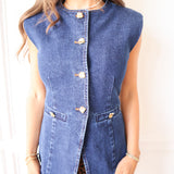 Blue and Bold Denim Vest