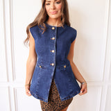 Blue and Bold Denim Vest