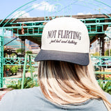 Not Flirting Trucker Hat - Black/Natural