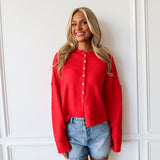 Piper Cardigan - Red